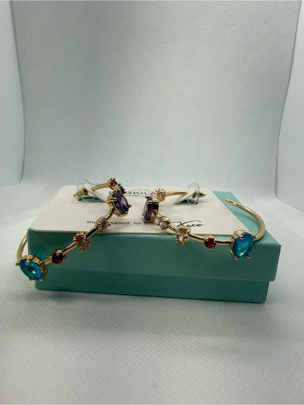 Park Lane Love Story Multicolor Crystal Hoop Earrings New Limited Edition